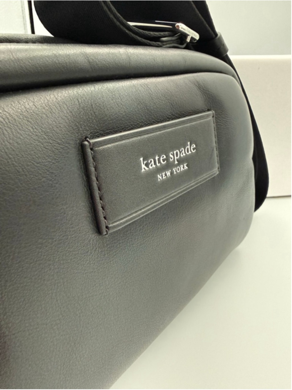 Women's Kate Spade Puff Black Leather Crossbody Bag - Picture 9 of 11